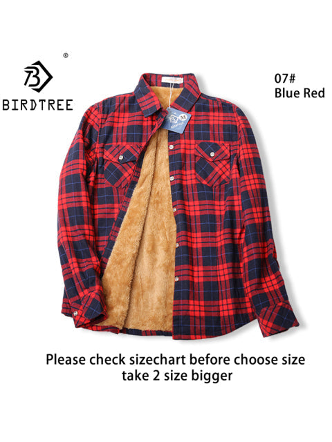 Velvet Thick Warm Women's Plaid Shirt Female Long Sleeve Tops M-5XL Winter Fleece Casual Check Blouse Autumn Clothes T77710A from inkedbutterfly