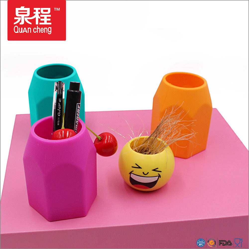 Learning Stationery Silicone Office Pen Holder Round Business Pen Holder Ornament Creative Pencil Head Multifunctional Pen Holder Wholesale