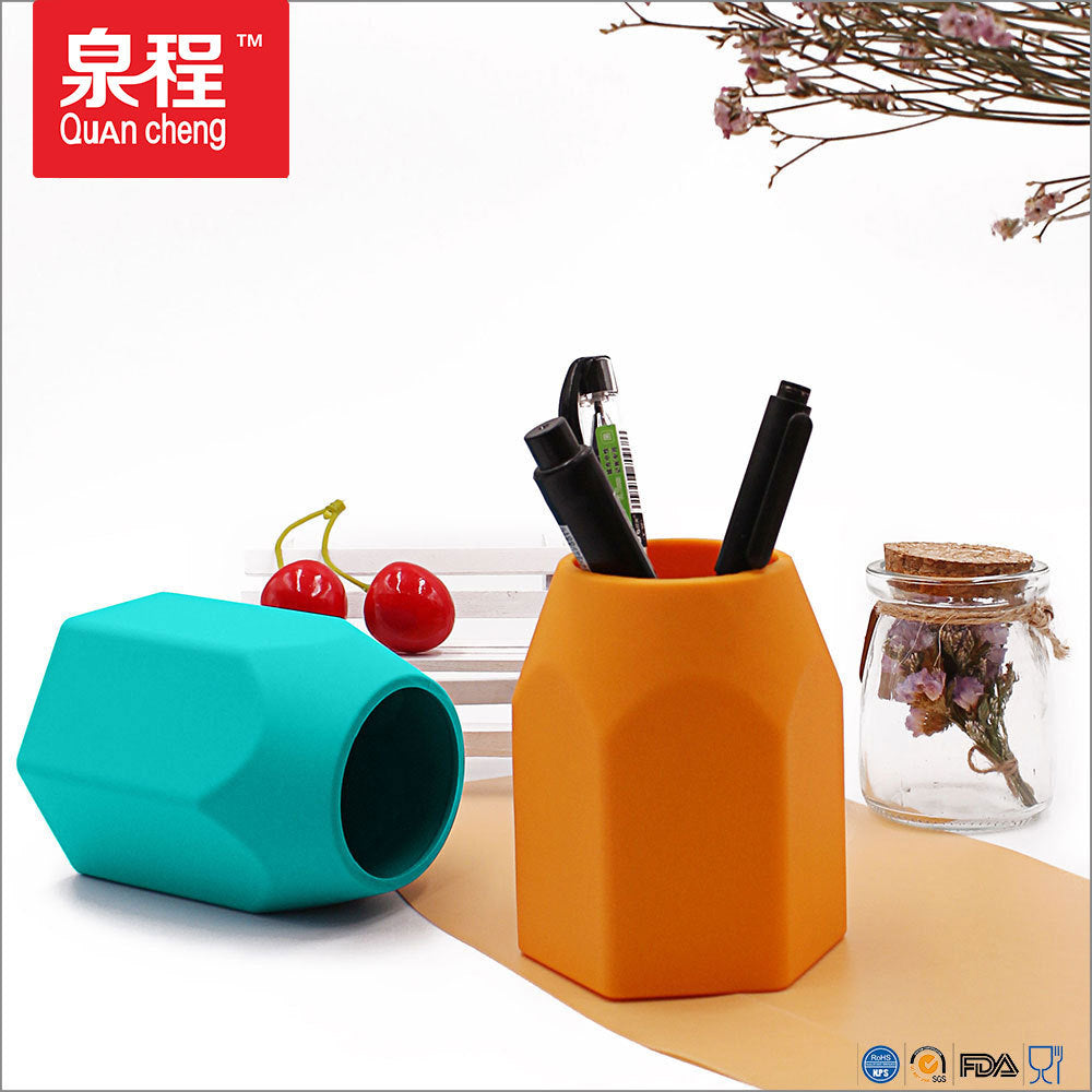 Learning Stationery Silicone Office Pen Holder Round Business Pen Holder Ornament Creative Pencil Head Multifunctional Pen Holder Wholesale