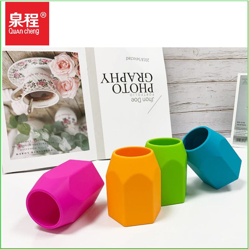 Learning Stationery Silicone Office Pen Holder Round Business Pen Holder Ornament Creative Pencil Head Multifunctional Pen Holder Wholesale