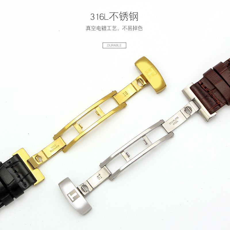 Substitute Tianzhao leather strap T41 1853 Liloc t035 first layer calfskin leather watch strap