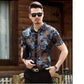 2022 New Embroidered Mens Sheer Shirts Sexy Lace Mesh Club Party Prom 4Xl