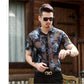 2022 New Embroidered Mens Sheer Shirts Sexy Lace Mesh Club Party Prom 4Xl