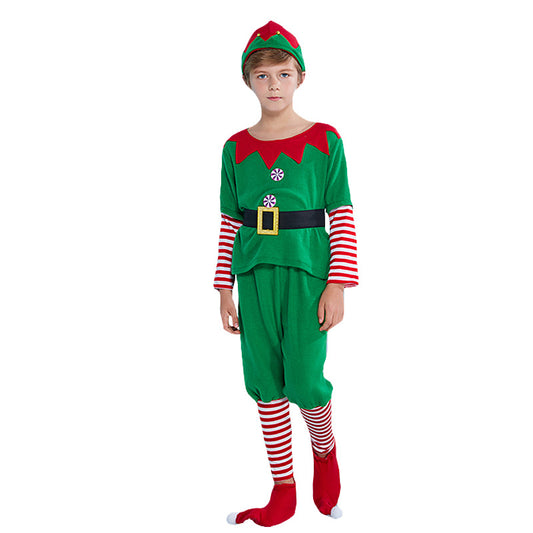 Source manufacturers of a cross-border Christmas holiday clothing children's Christmas elves 6 set wholesale spot