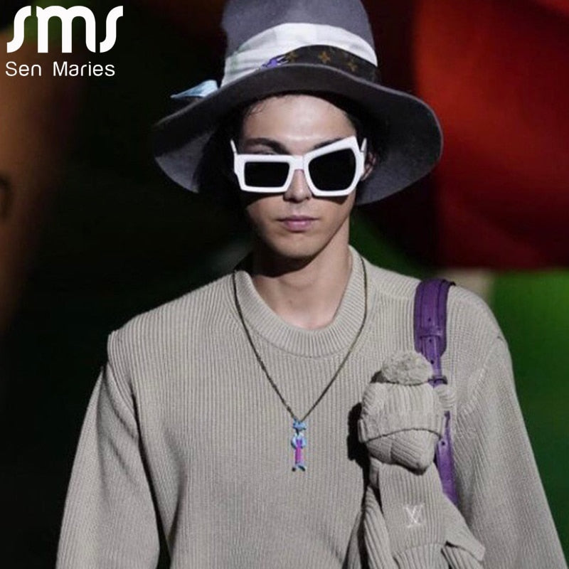 Men Punk Sunglasses Luxury Brand Designer Steampunk Geometry Sun Glasses Women UV400 Driving Shades Unique Personality Eyewear
