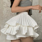 High Waist Pleated Mini Skirt Women Double Layer White A-line Skirt with Shorts Y2k Clothes Korean Fashion Goth Harajuku Skirt