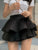 High Waist Pleated Mini Skirt Women Double Layer White A-line Skirt with Shorts Y2k Clothes Korean Fashion Goth Harajuku Skirt