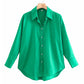 Zevity New Women Simply Candy COlor Single Breasted Poplin Shirts Office Lady Long Sleeve Blouse Roupas Chic Chemise Tops LS9114