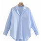 Zevity New Women Simply Candy COlor Single Breasted Poplin Shirts Office Lady Long Sleeve Blouse Roupas Chic Chemise Tops LS9114