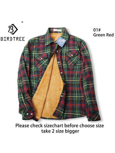 Velvet Thick Warm Women&#39;s Plaid Shirt Female Long Sleeve Tops M-5XL Winter Fleece Casual Check Blouse Autumn Clothes T77710A from inkedbutterfly
