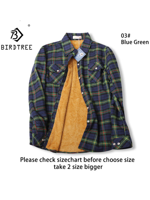Velvet Thick Warm Women&#39;s Plaid Shirt Female Long Sleeve Tops M-5XL Winter Fleece Casual Check Blouse Autumn Clothes T77710A from inkedbutterfly