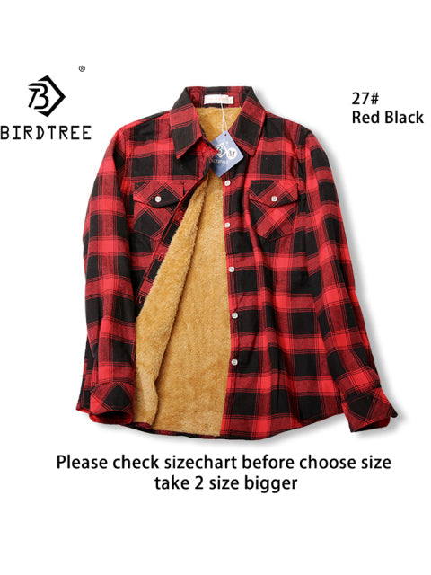 Velvet Thick Warm Women&#39;s Plaid Shirt Female Long Sleeve Tops M-5XL Winter Fleece Casual Check Blouse Autumn Clothes T77710A from inkedbutterfly