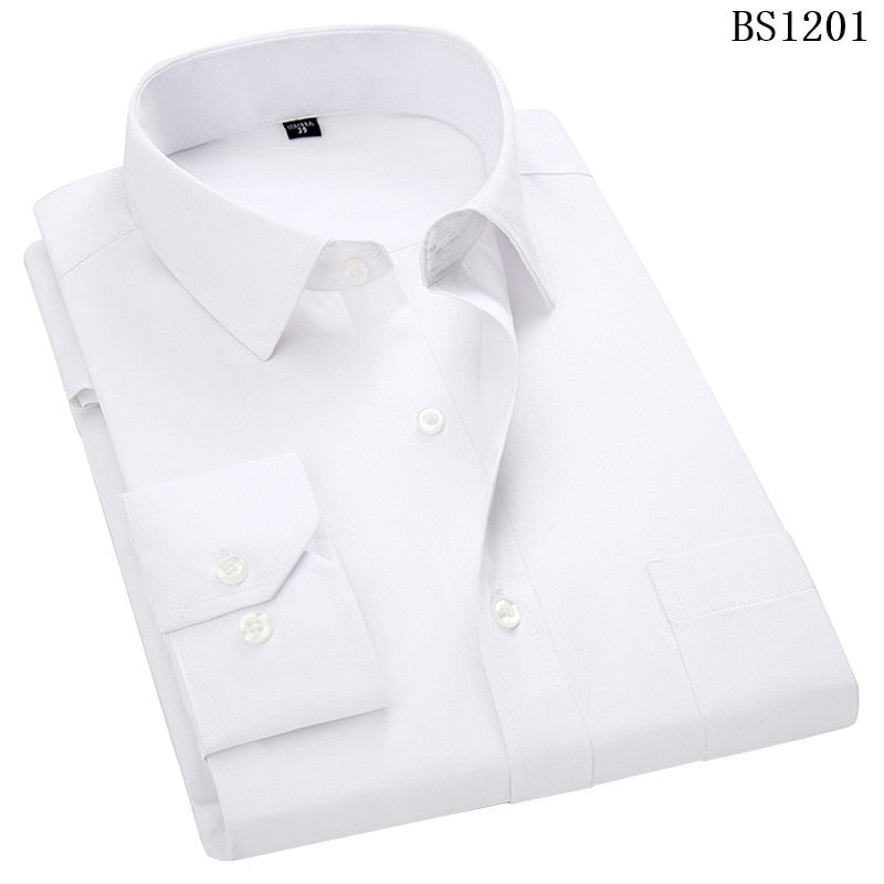 Plus Large Size 8XL 7XL 6XL 5XL 4XL Slim Fit Mens Business Casual Long Sleeved Shirt Classic Striped Male Social Dress Shirts